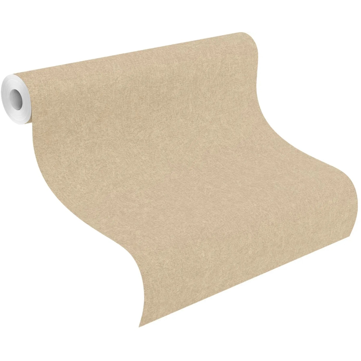 Rasch Vliestapete Composition 554533, Uni Mattgold, Rollenansicht.