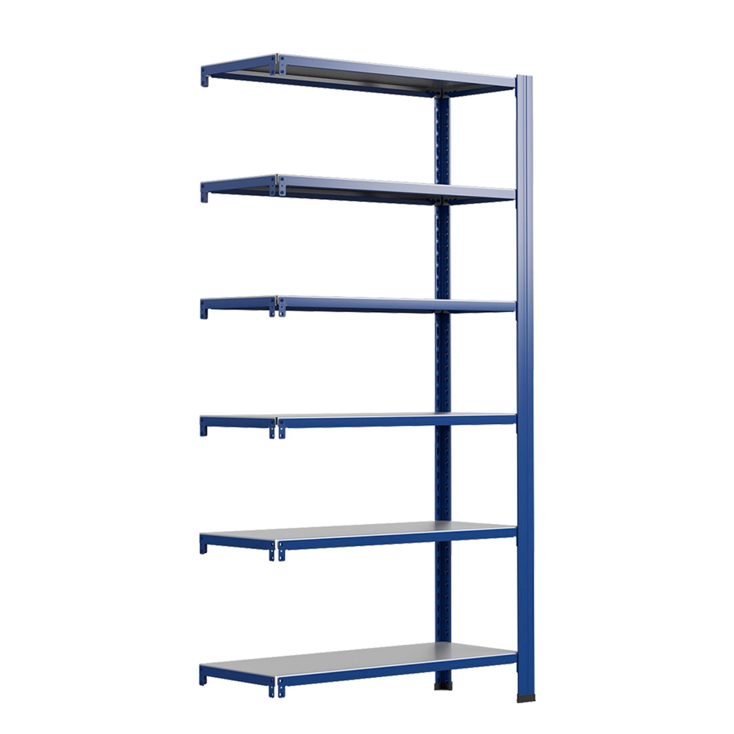 Ar Shelving T Profile Zusatzmodul Blau & Verzinkt 250x60x40 cm 6 Böden 180 kg