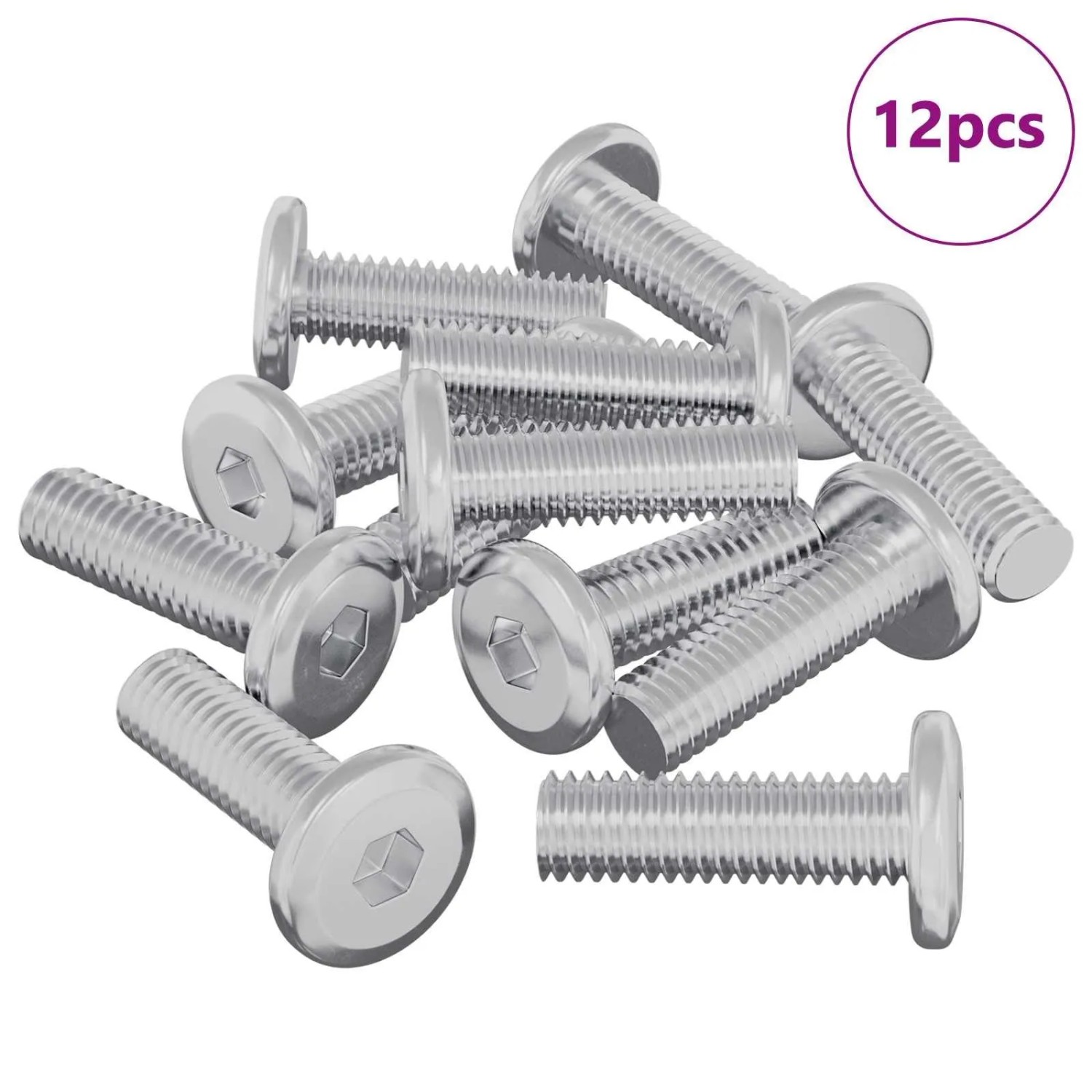 vidaXL Schraube 12 Stk Silber 8 x 25 mm Stahl 864599