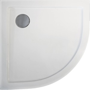 Sanotechnik Duschwanne Zeus Viertelkreis, 90x90 cm, Weiß. Viertelkreis-Duschtasse aus Acryl mit Ablauf.