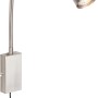 Briloner LED-Bettleuchte Tusi in Matt-Nickel mit flexiblem Arm und Touchfunktion. Wandlampe für Schlafzimmer.