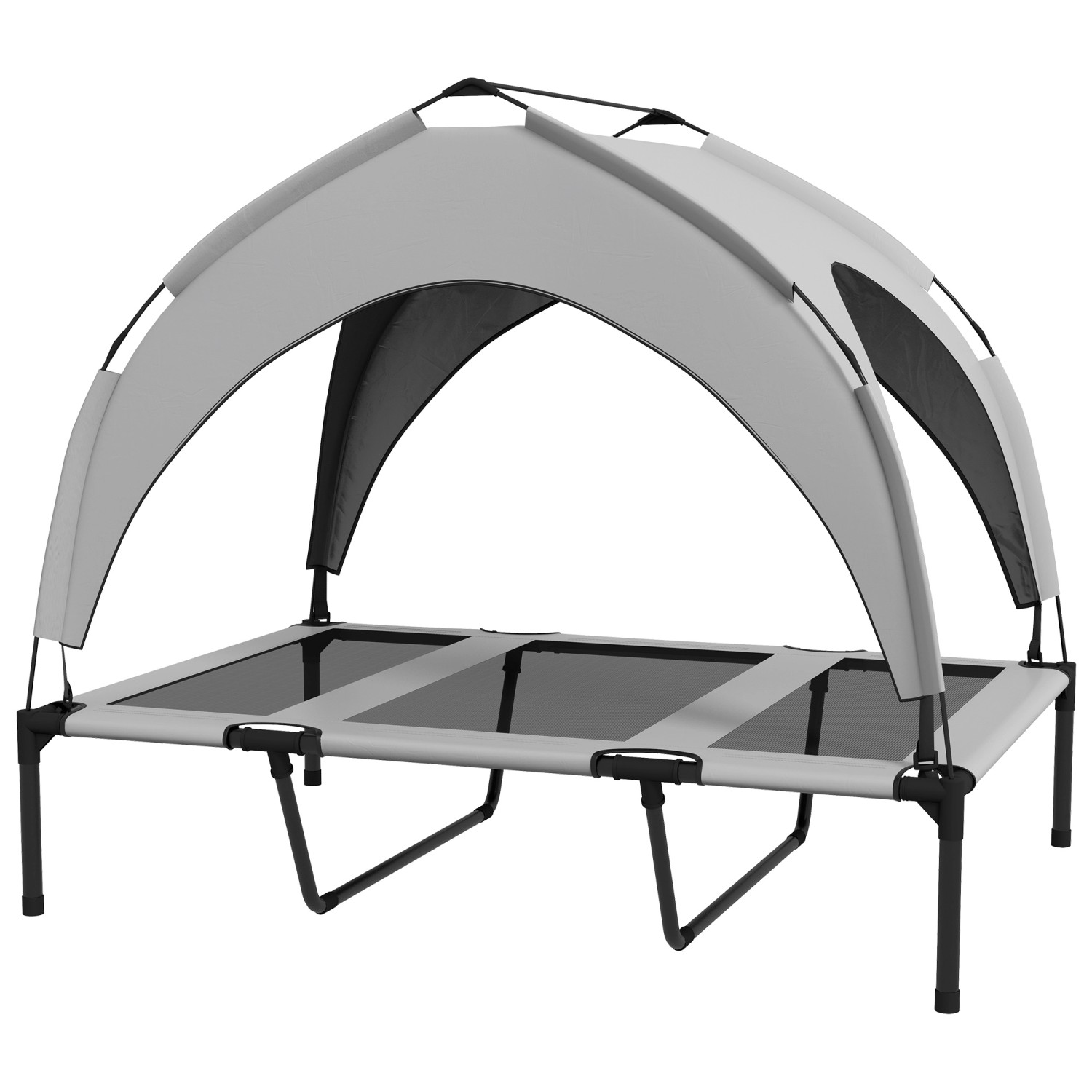PawHut Erhöhtes Hundebett Oxford Taftstoff Hellgrau 106L x 76B x 94H cm günstig online kaufen