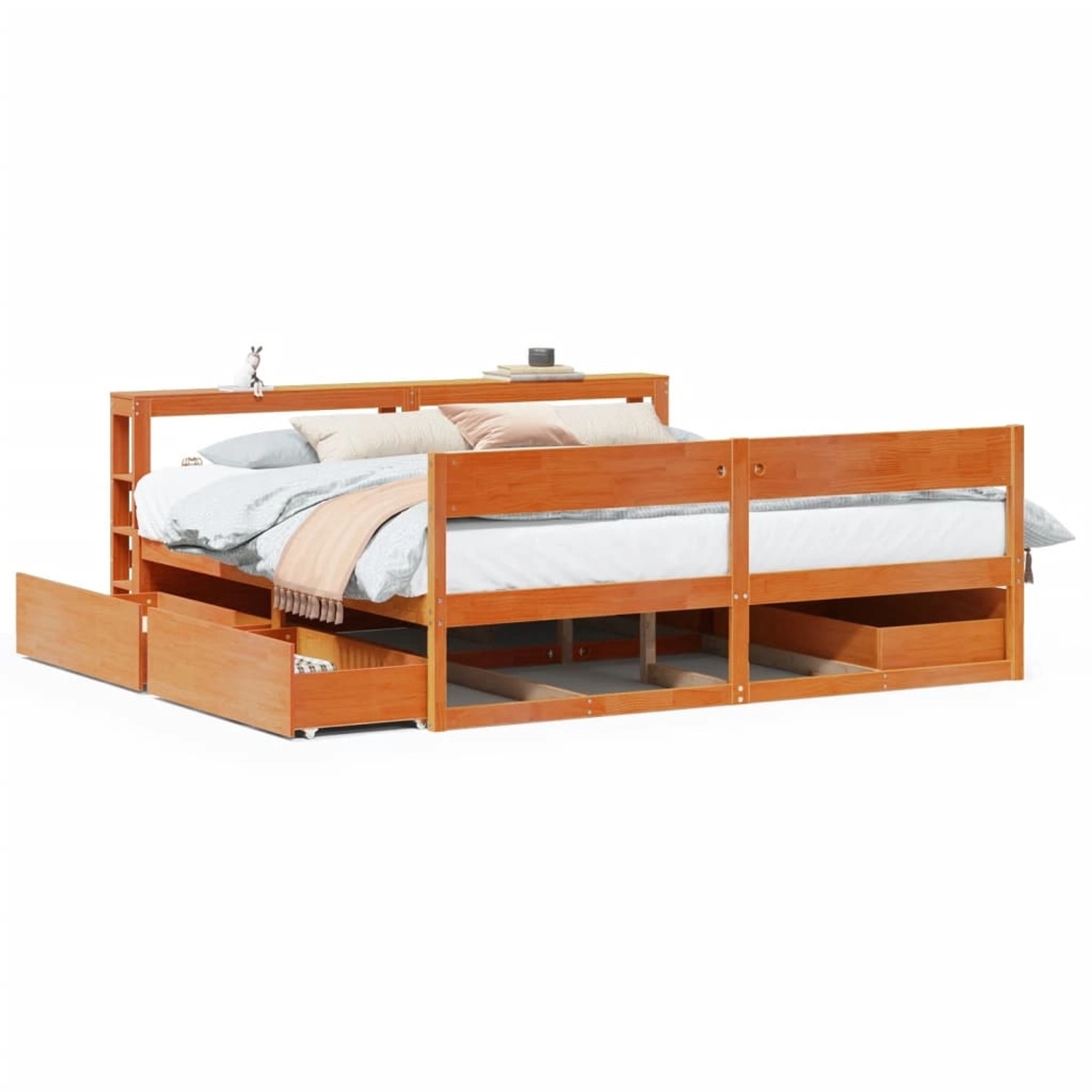 vidaXL Massivholzbett ohne Matratze Wachsbraun 180x200 Kiefernholz 3306374 günstig online kaufen