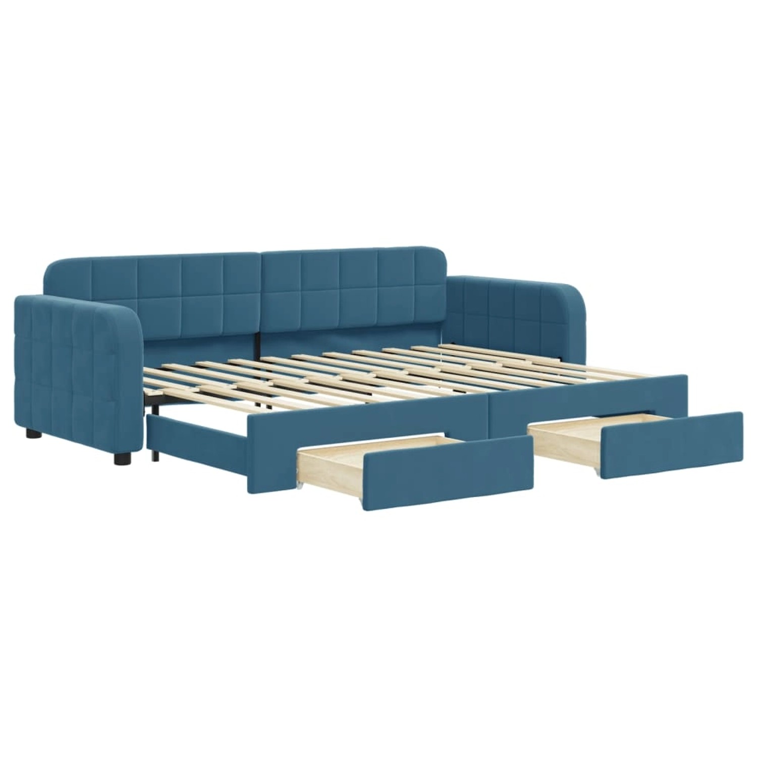 vidaXL Tagesbett Ausziehbar mit Schubladen Blau 80x200 cm Samt1883932 günstig online kaufen