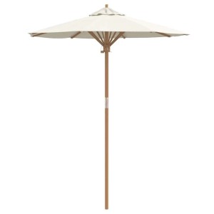 Cremeweißer vidaXL Gartenparasol aus Bambus, 180x180x230 cm. Marktschirm für den Garten.