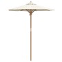 Cremeweißer vidaXL Gartenparasol aus Bambus, 180x180x230 cm. Marktschirm für den Garten.