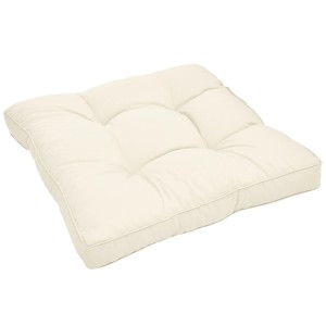 Beautissu XLuna Loungekissen, 60x60, Natur, Sitzkissen für Gartenmöbel mit Karo-Struktur.