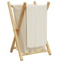 vidaXL Wäschekorb Cremeweiß 41,5x36x63,5 cm Bambus 368034_6