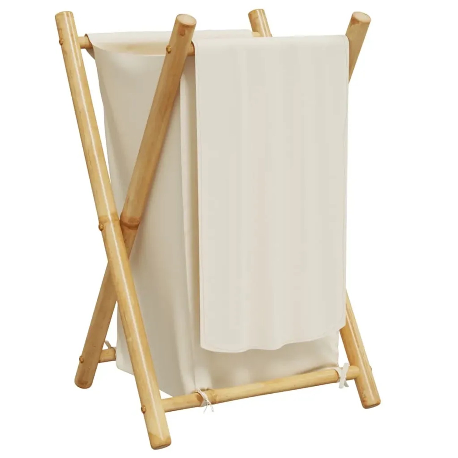vidaXL Wäschekorb Cremeweiß 41,5x36x63,5 cm Bambus 368034_6