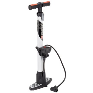 Rex-Bike Standluftpumpe mit Digitalmanometer und Duo-Kopf für Fahrradreifen.