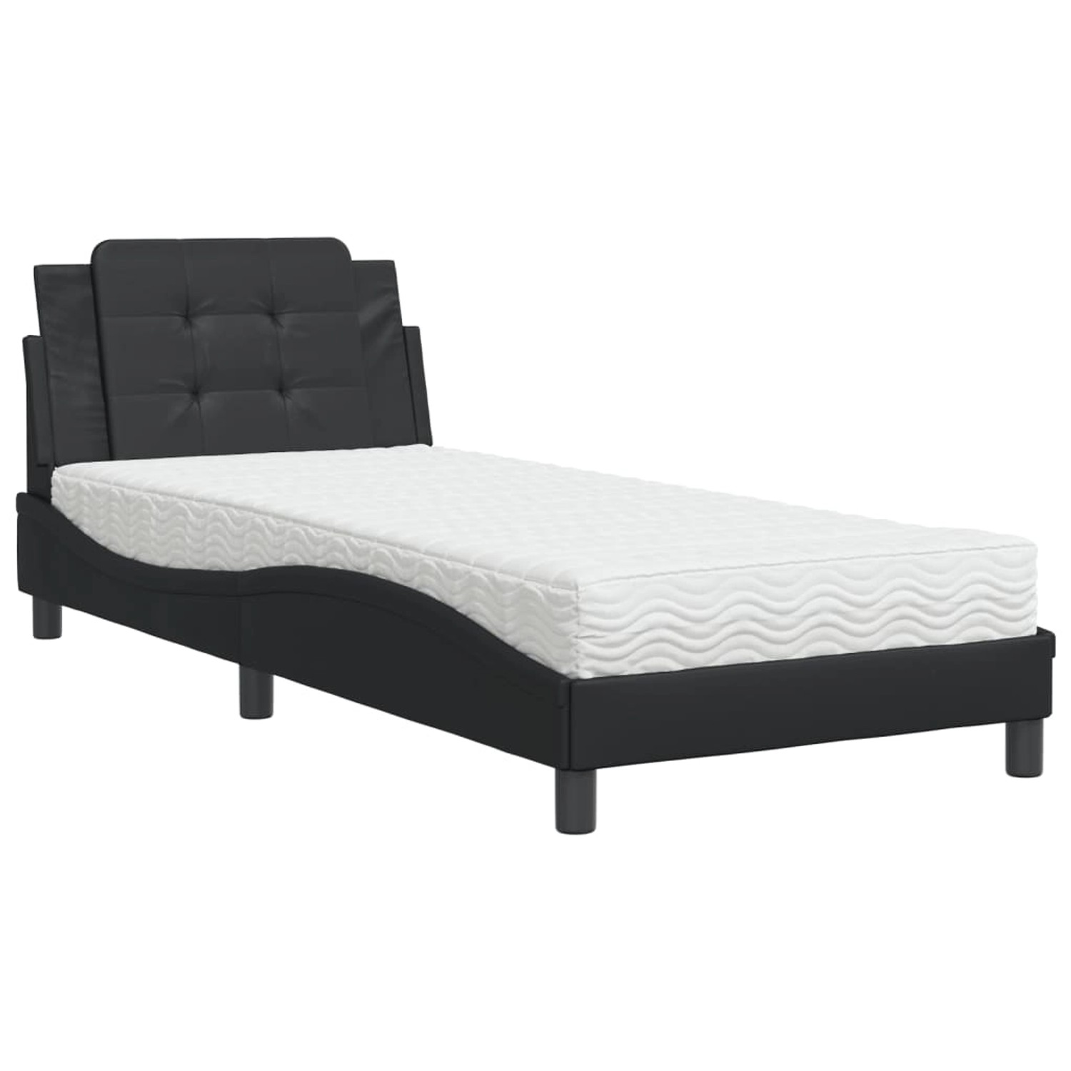 vidaXL Bettgestell ohne Matratze Zadar Schwarz 90x190 cm Kunstleder 3208831 günstig online kaufen
