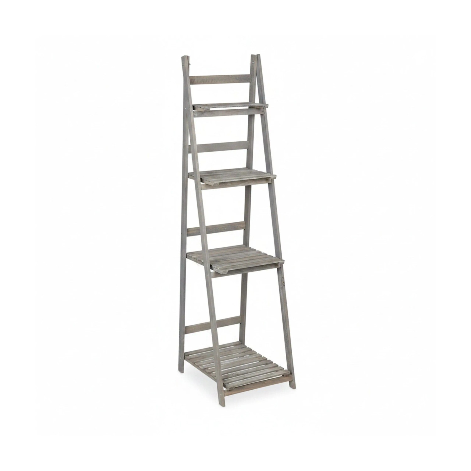 Relaxdays Blumentreppe Holz Grau Klappbar 160 cm x 41 cm x 50 cm 3,7 kg