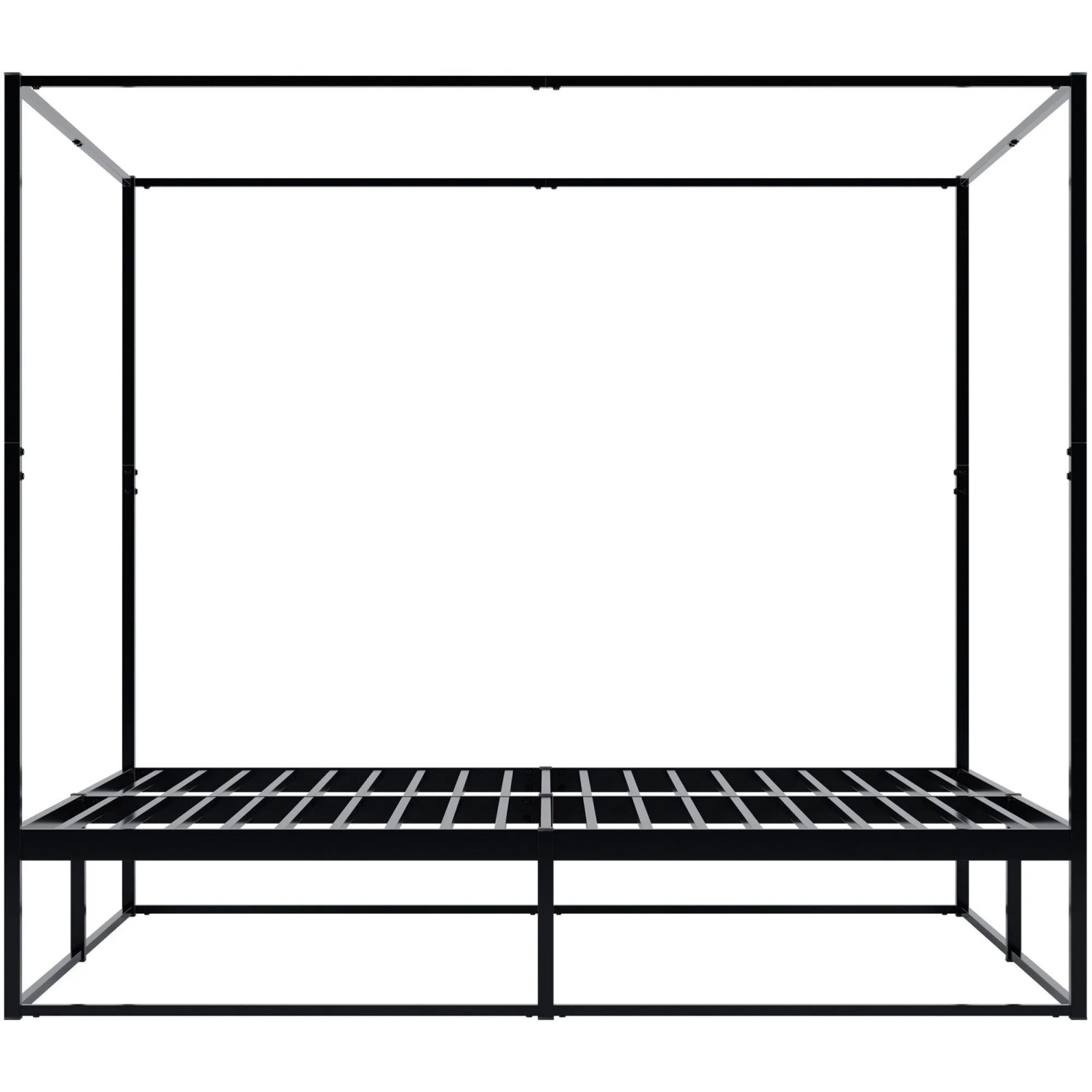 DELUKE Himmelbett KOSAN Metall Schwarz 185x206x180cm Bett 180x200 Bettrahmen Metall Doppelbett Schwarz