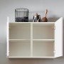 Offener Hängeschrank in Weiß matt aus der pino Küchenzeile, Teil einer Einbauküche.