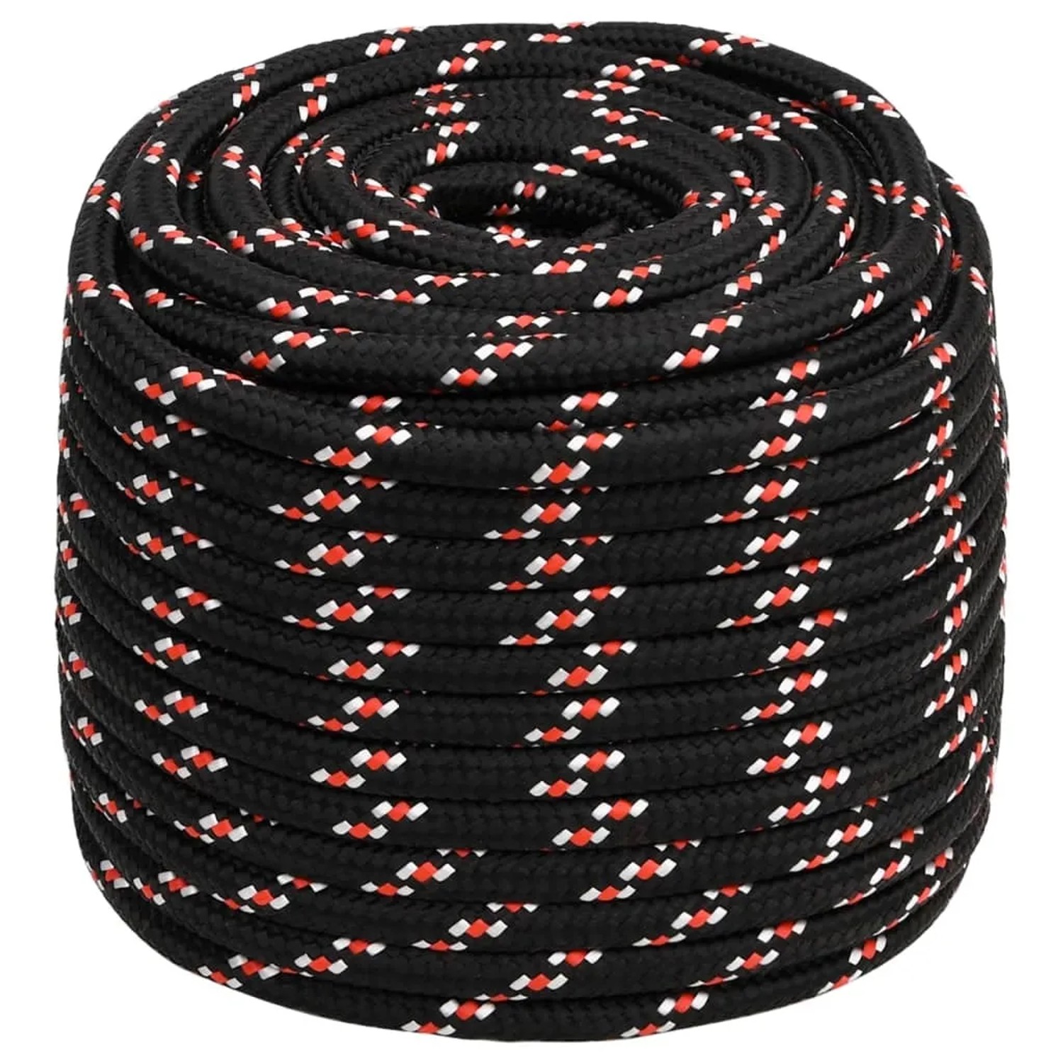 vidaXL Bootsseil Schwarz 16 mm 25 m Polypropylen 152360
