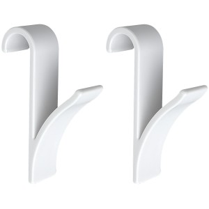 Wenko Haken 2er-Set für Handtuchheizkörper, weiß, aus Kunststoff.