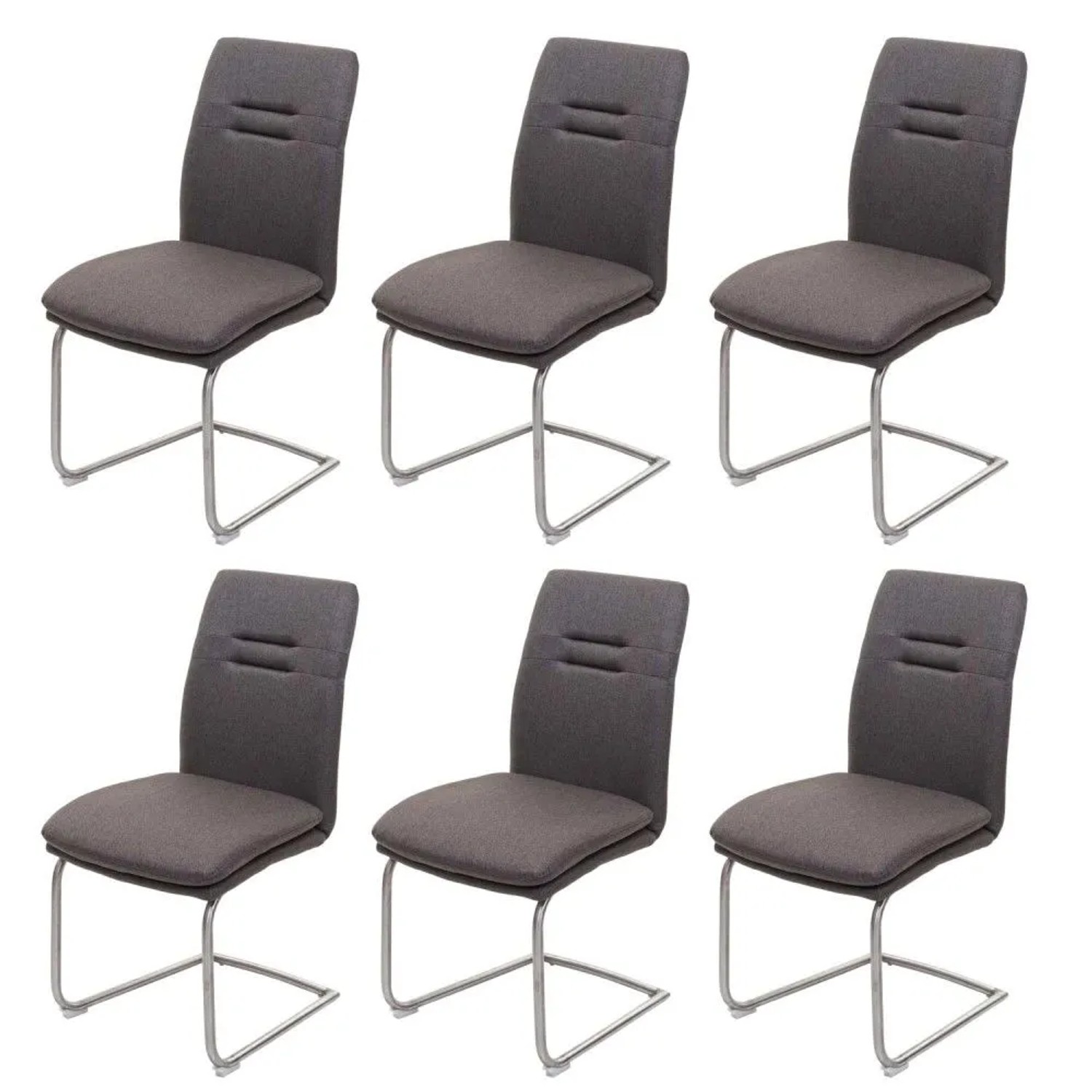 MCW Esszimmerstuhl H70 6er-Set Grau-Braun