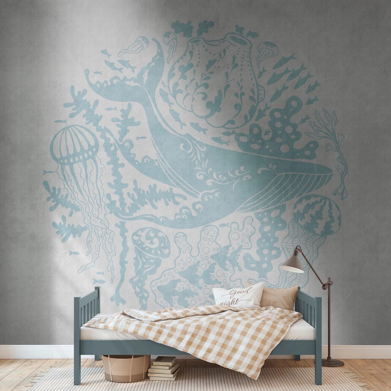 PROFHOME 383061-GU Fototapete Kindertapete Matt Blau Grau 3,71 m x 2,8 m 0, günstig online kaufen