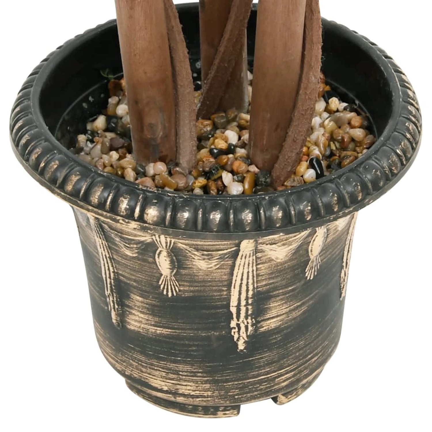 Künstlicher Buchsbaum im Topf, Kugelform, grüne Kunstpflanze für Innen und Außen, 119 cm hoch.