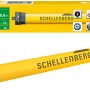 Schellenberg Rollladenmotor Standard Mini 10 Nm, gelber Rohrmotor mit Zubehör und Verpackung.