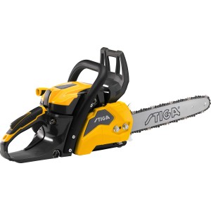 Stiga CS 540 Benzin-Kettensäge in Gelb/Schwarz mit 35 cm Schwert.