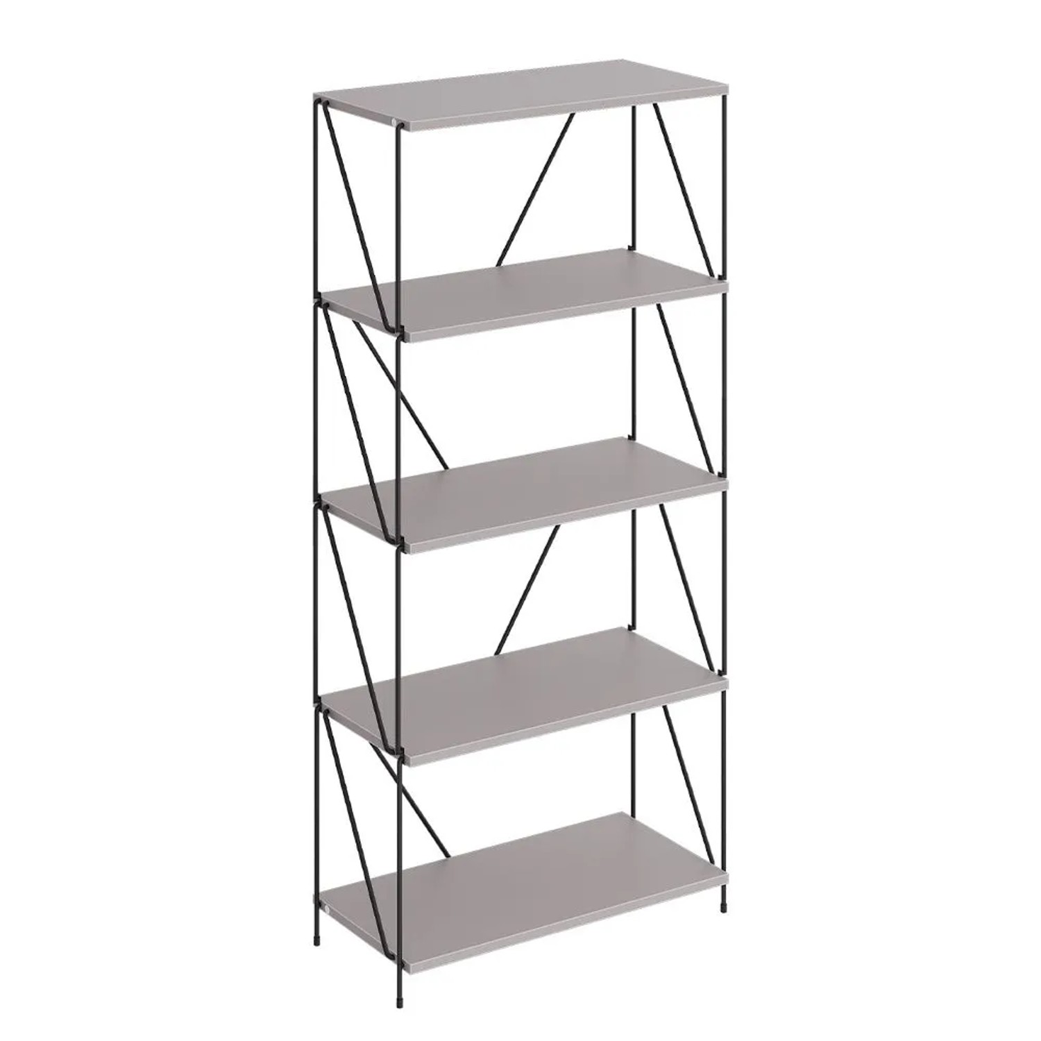 Vicco Bücherregal Ravix Greige Schwarz 60 x 135 Art Nr 55291