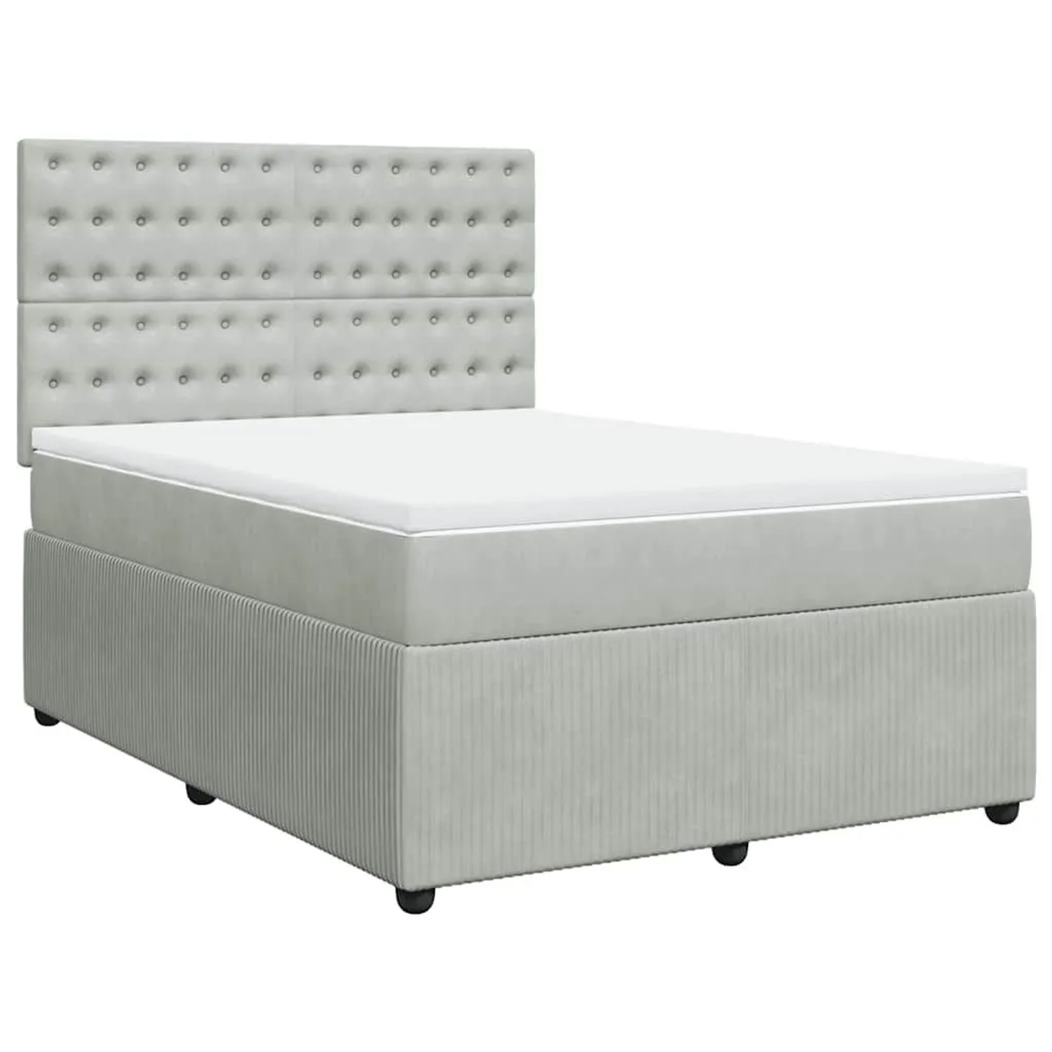 vidaXL Boxspringbett mit Matratze Hellgrau 140x190 cm Samt 3294646 günstig online kaufen