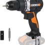 Worx Akku-Bohrschrauber WX102.9 PowerShare 20 V Solo mit Bit und Halter.