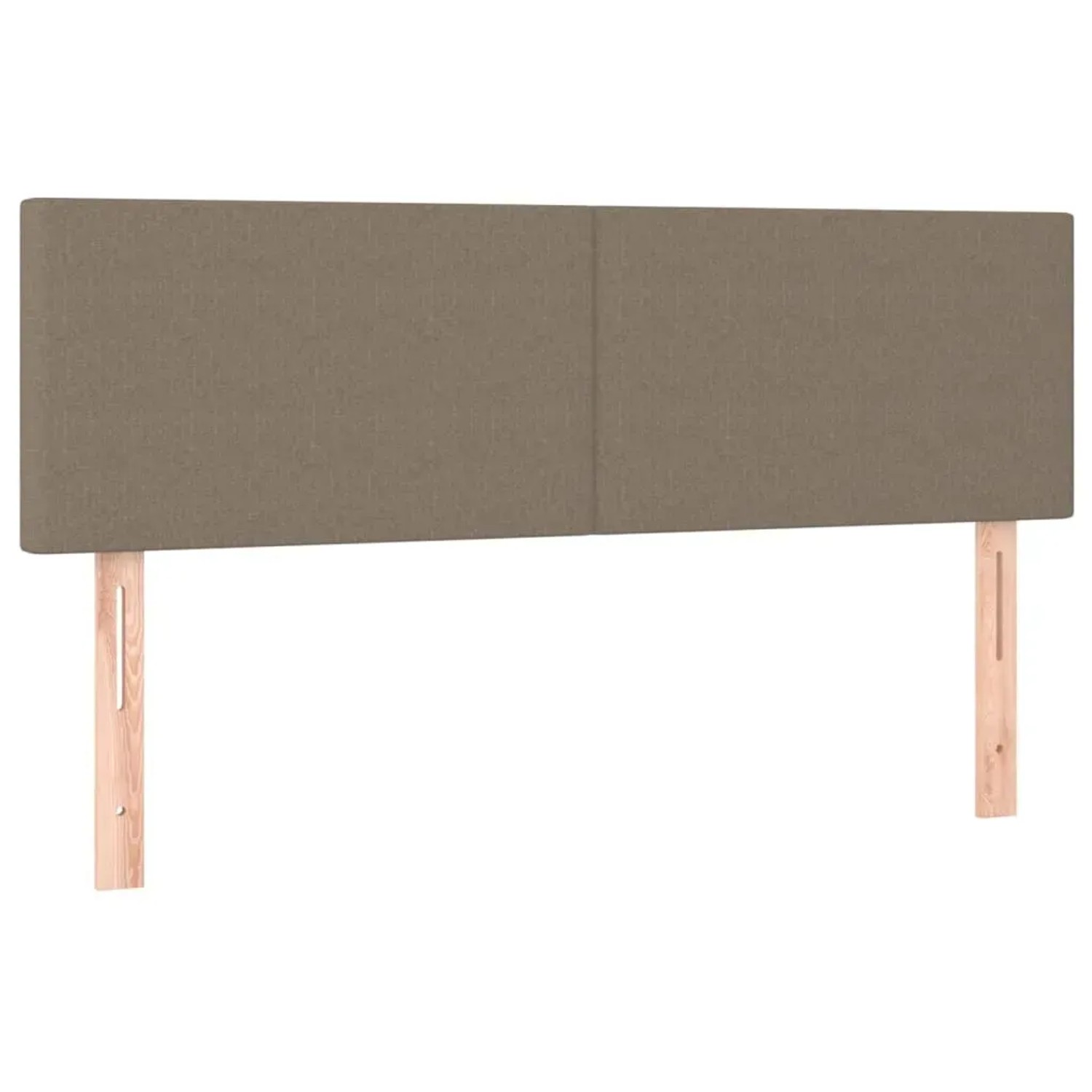 Boxspringbett vidaXL, taupefarben, 140x190 cm, Stoffbezug. Bett mit Kopfteil und Holzfüßen.