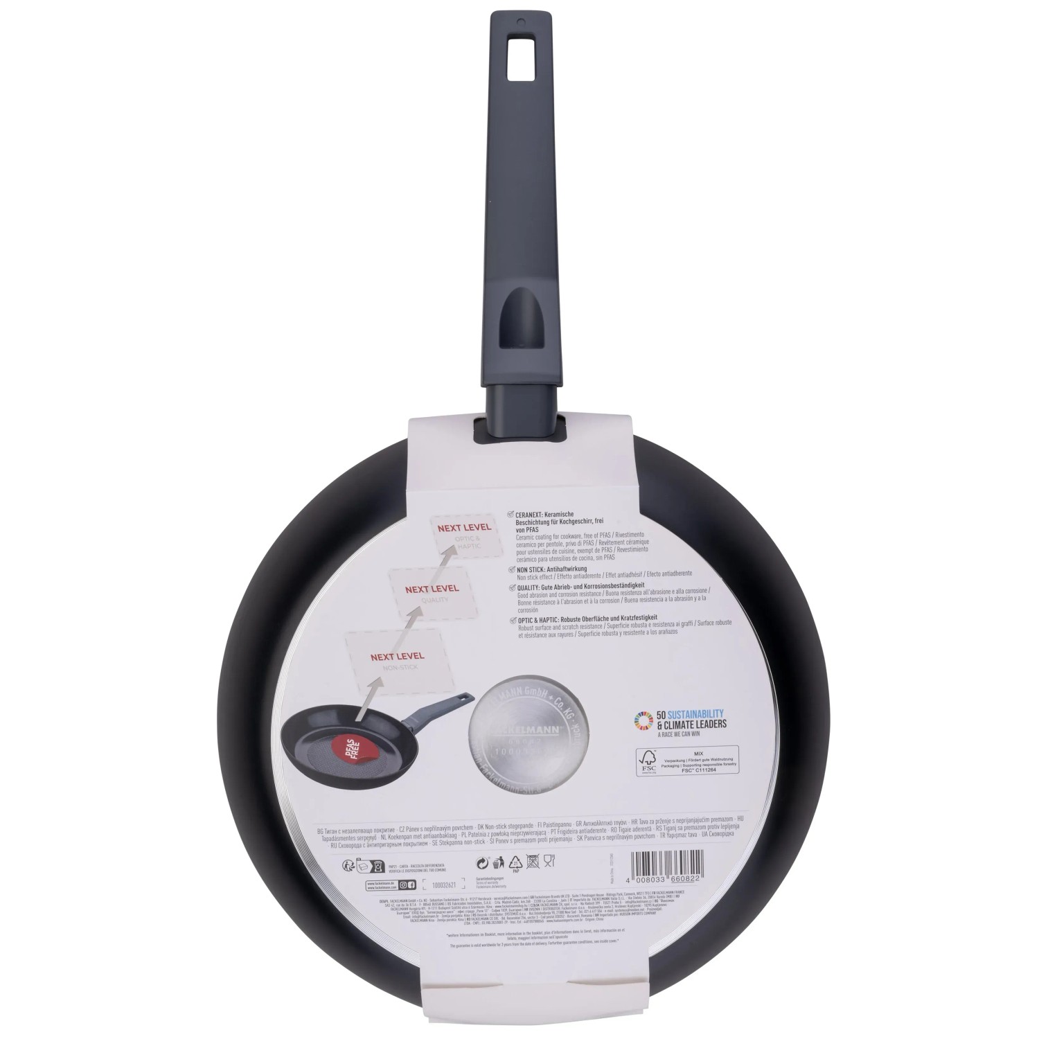 Fackelmann Bratpfanne Statement 28 cm, Keramikbeschichtung, ergonomischer Griff.
