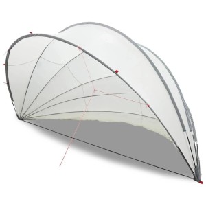 vidaXL Pool-Dome, grau und orange, als Poolabdeckung für Schwimmbecken im Garten.