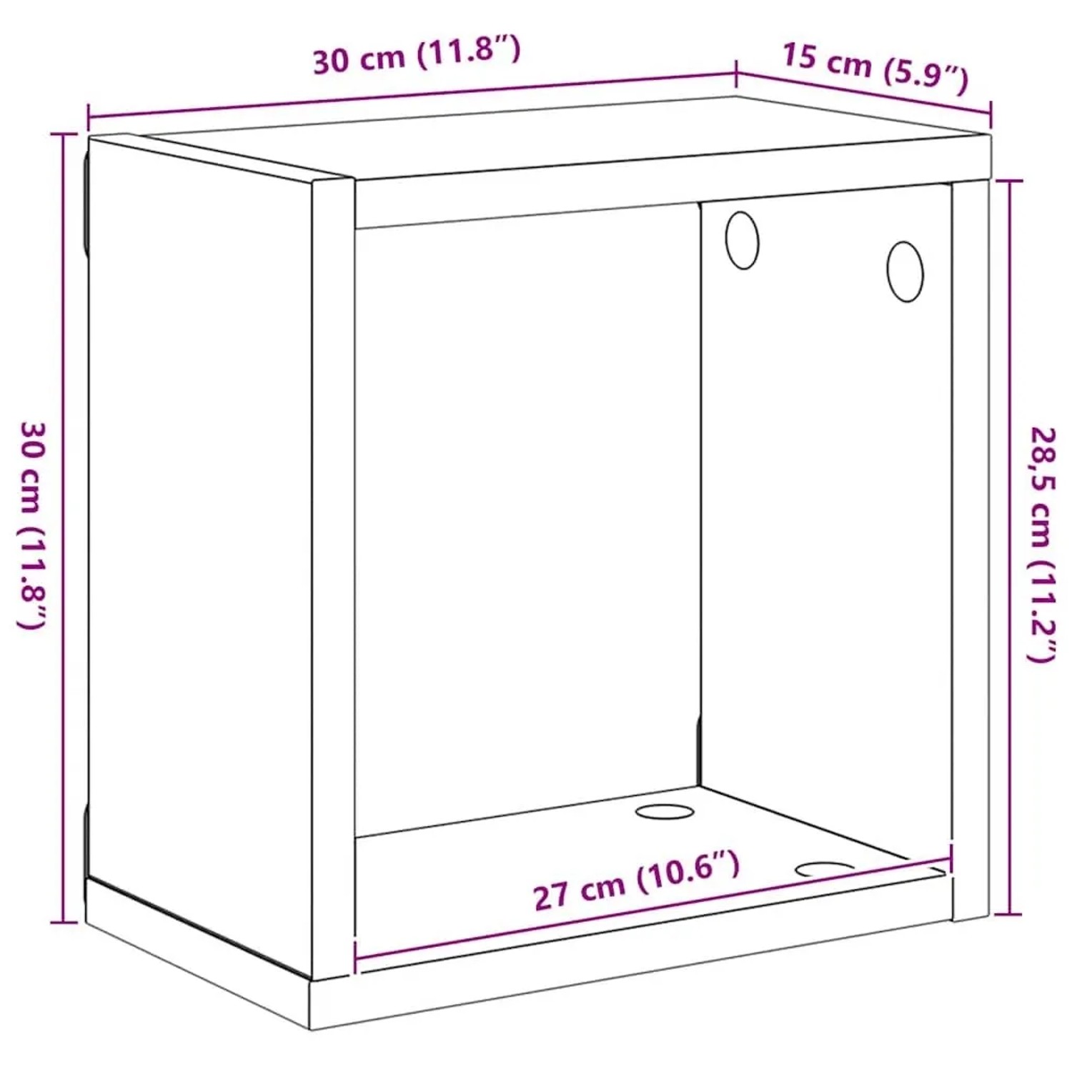 vidaXL Würfelregale 2 Stk Weiß 30x15x30 cm 806998_11