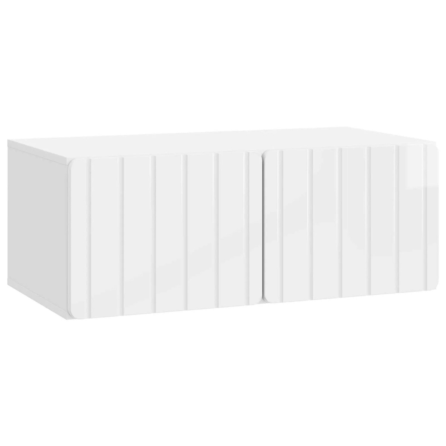 vidaXL Wandmontierter TV-Schrank Hochglanz Weiß 78,5 x 41 x 30 cm 898349
