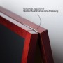 Detailaufnahme: Brauner KARAT Kundenstopper Kreidetafel mit Holzrahmen und Scharnier.