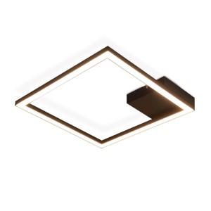 Moderne NETTLIFE LED Deckenleuchte aus schwarzem Metall, rechteckig, mit warmweißem Licht. Auch als Wandleuchte nutzbar.