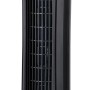 Schwarzer OBI Turmventilator, 100 cm hoch, mit LCD-Display. Ventilator für kühlende Luft.