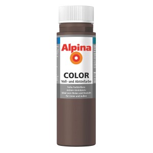 Flasche Alpina Color Choco Brown Abtönfarbe, seidenmatt, 250ml.