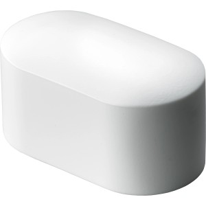 Weiße Hettich Kunststoff-Fußkappe (38x20 mm) für ovale Rohre, 4er-Set zum Schutz von Möbeln und Böden.