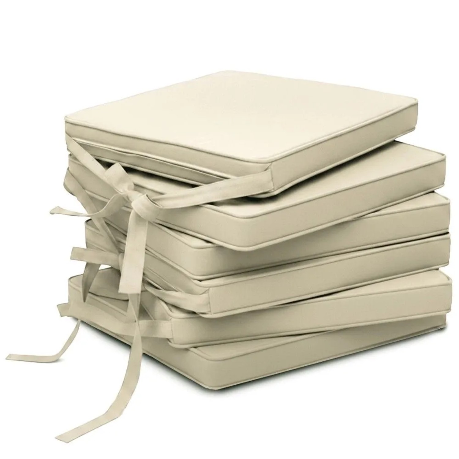 Beautissu 6er Set Loft SK Stuhlkissen Natur 45x40x5cm