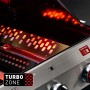 Detailaufnahme der Turbo Zone des Enders Gasgrills Chicago Next mit aktiven Brennern.