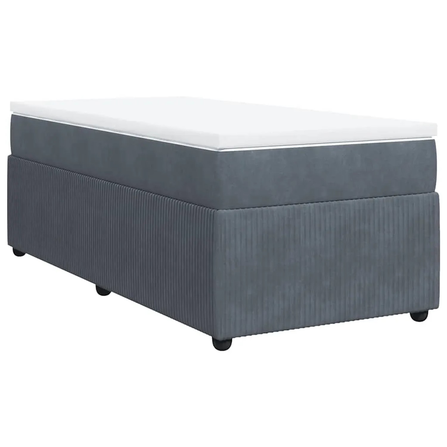 vidaXL Boxspringbett mit Matratze Dunkelgrau 90x200 cm Samt 3285615 günstig online kaufen