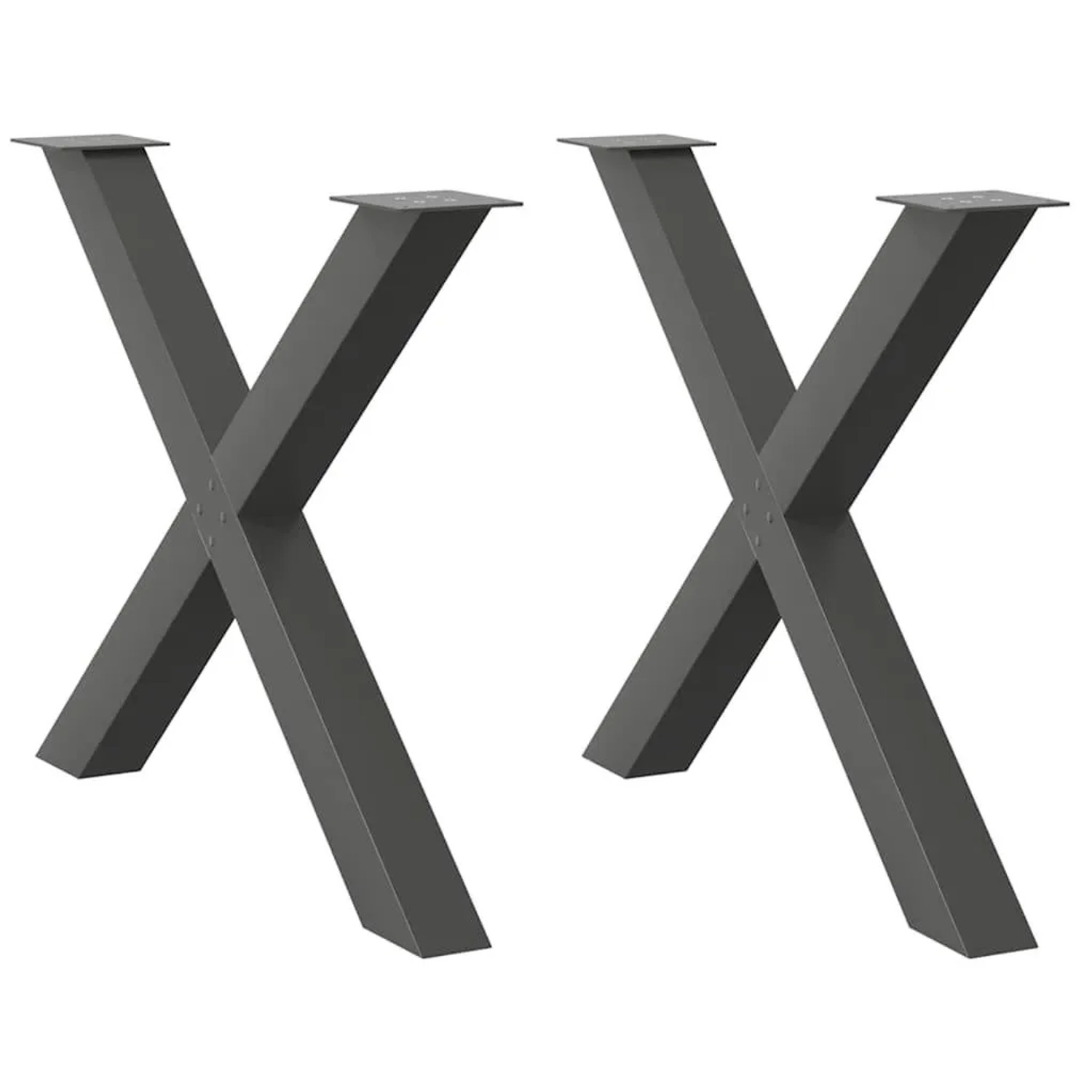 vidaXL Esstischbeine X-Form 2 Stk Anthrazit 90x72-73 cm Stahl 4012986