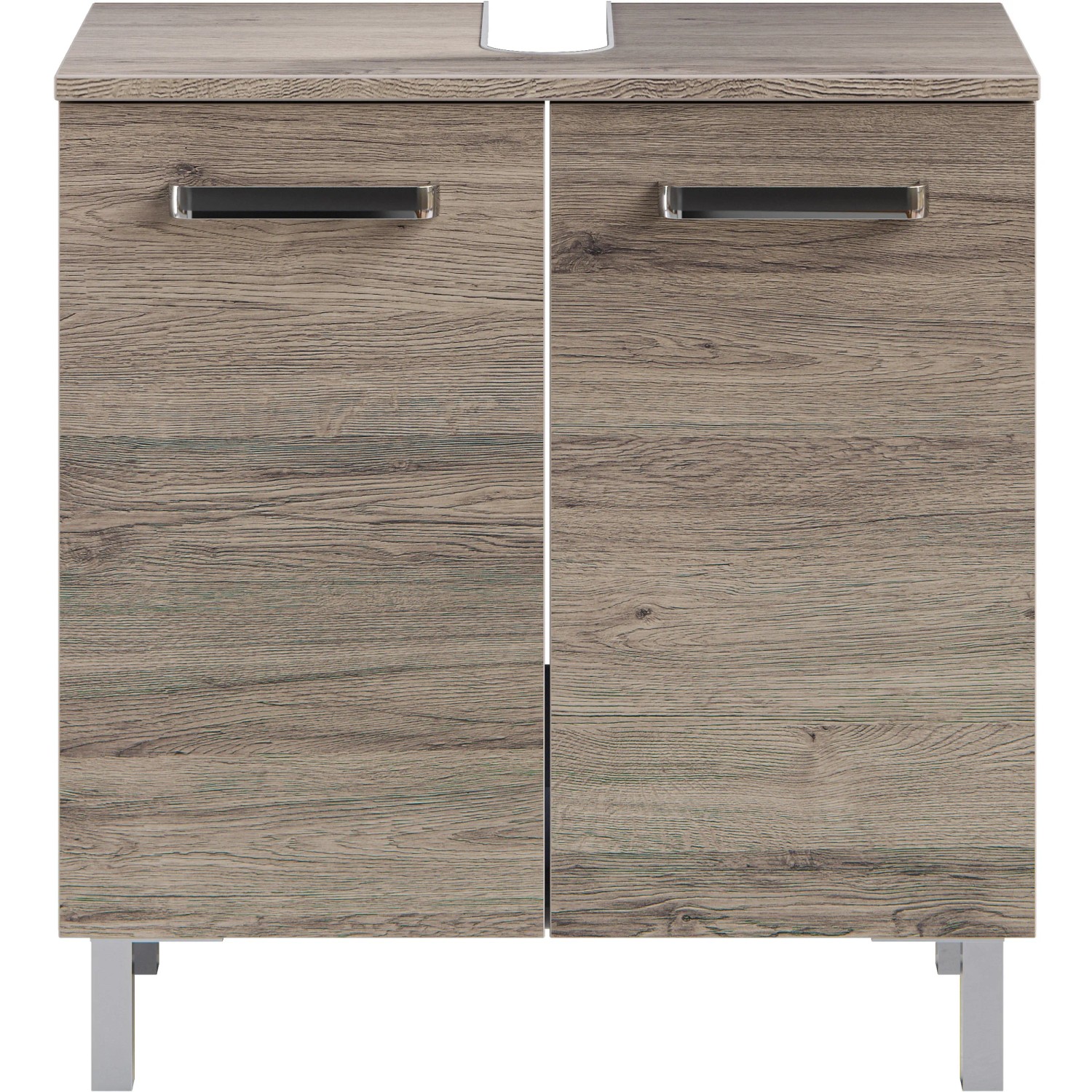 FLEX WELL Keukenblok Riva Kwartsiet Cubaniet San Remo Eiken Licht 220x60 Cm