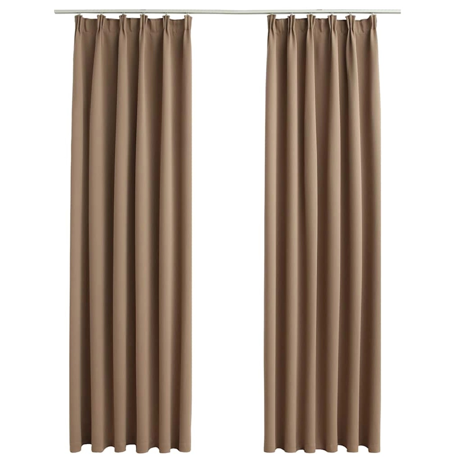 vidaXL Verdunkelungsvorhänge mit Haken 2 Stk Taupe 140x245cm 134440 günstig online kaufen