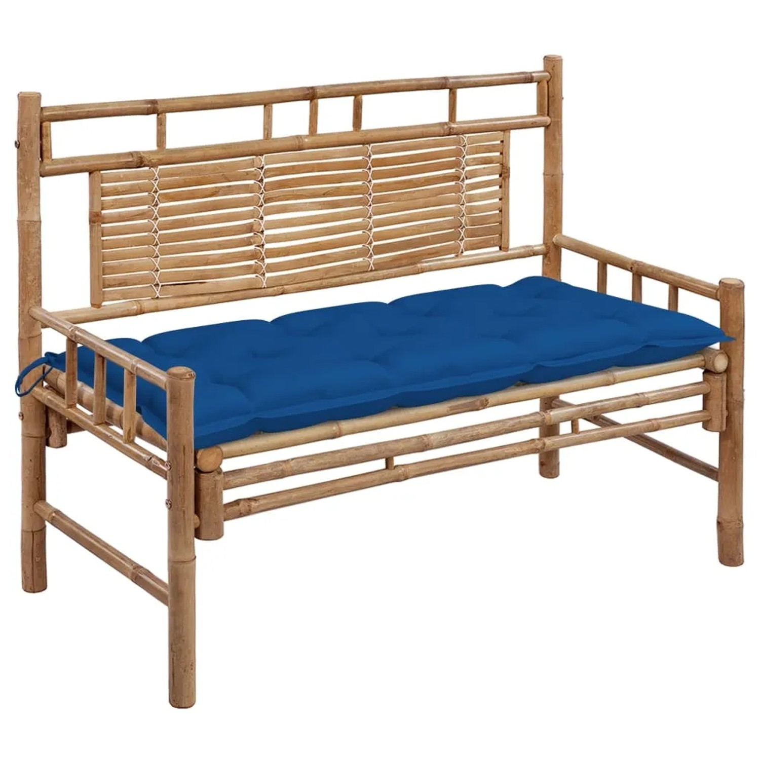 vidaXL Sitzbank Garten Bambus mit Auflage Blau 120 cm kaufen bei OBI