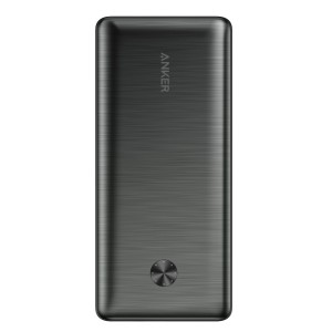 Anker Powerbank 26K mit 26.000 mAh Kapazität und 87 W Leistung in dunklem Grau.