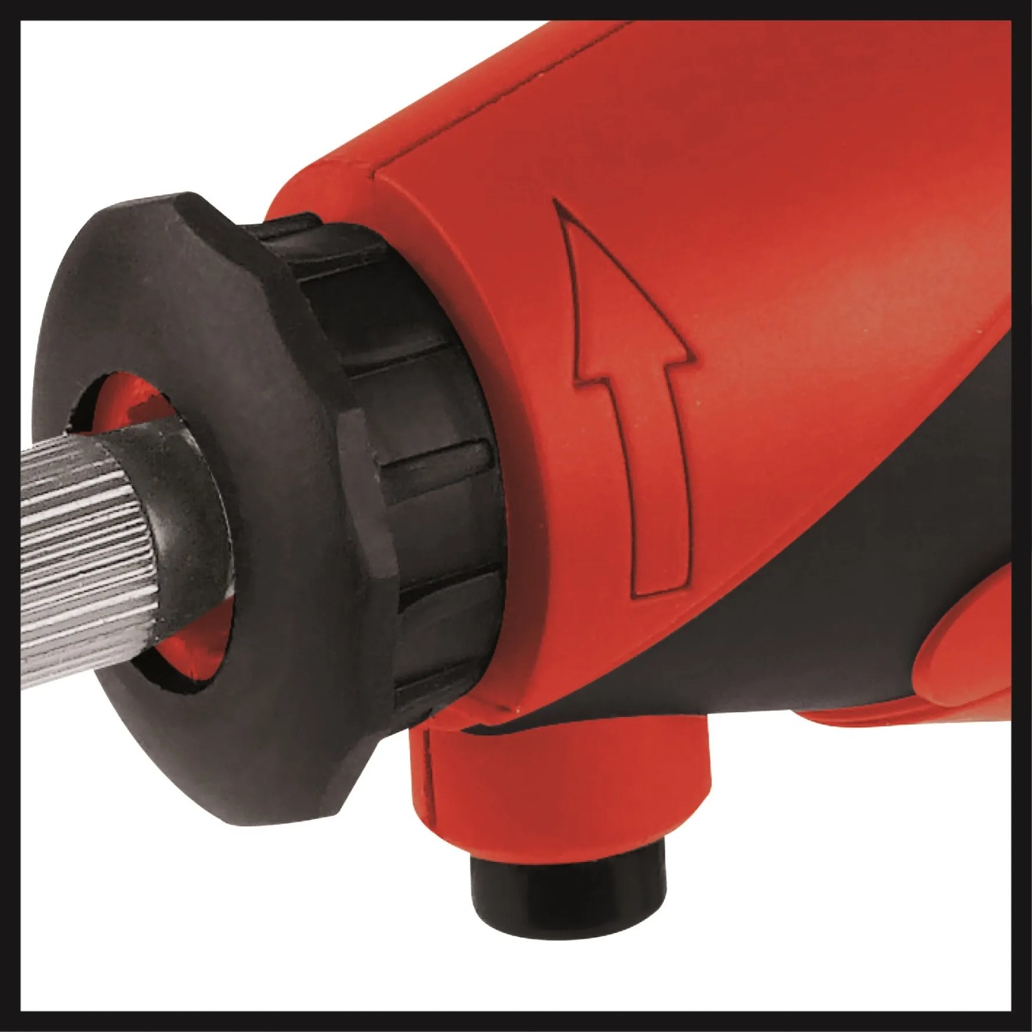 Detailaufnahme: Einhell TC-MG 135 E Schleif- und Gravur-Werkzeug mit Spindelarretierung.