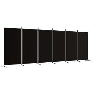 Schwarzer vidaXL Paravent, 6-teilig, 520x180 cm, Stoff Raumteiler für mehr Privatsphäre.
