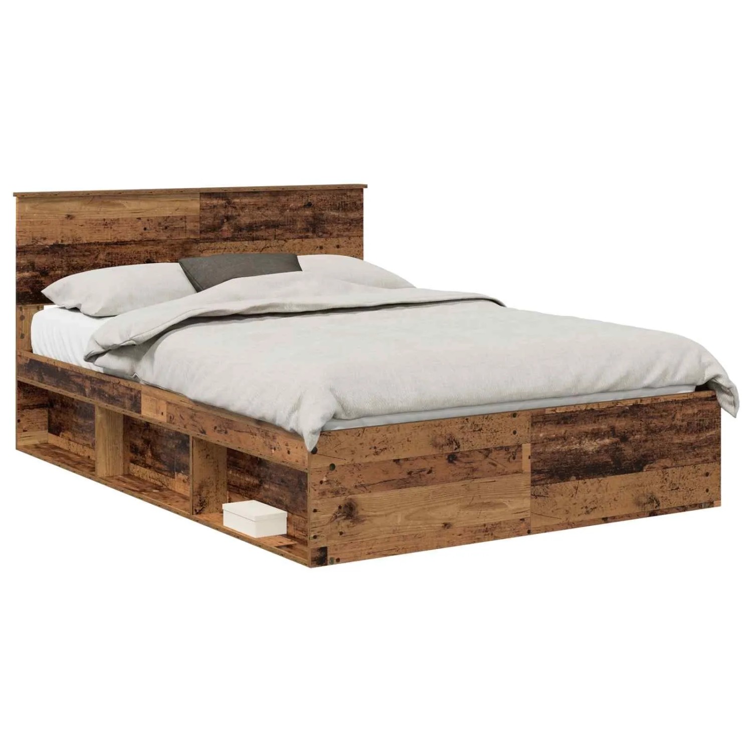 vidaXL Bettrahmen Altholz 135 x 190 cm Massives Kiefernholz 3410616