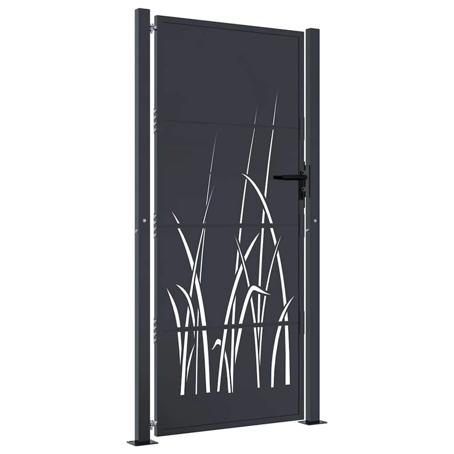 vidaXL Gartentor Anthrazit 105x180 cm Stahl Gras-Design 153170 günstig online kaufen